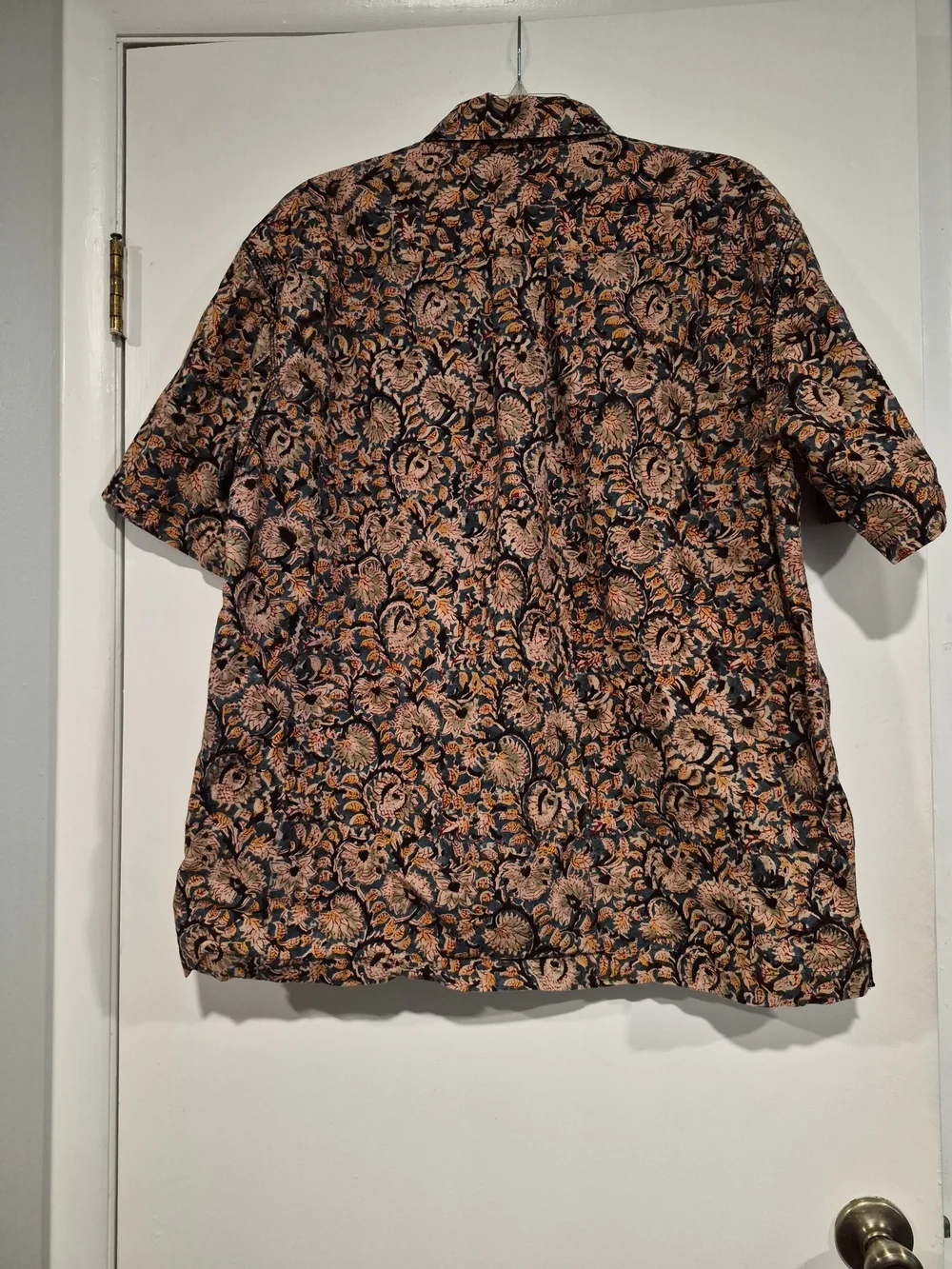 Orvis Brown Paisley Short-Sleeve Button-Down Shirt Size L